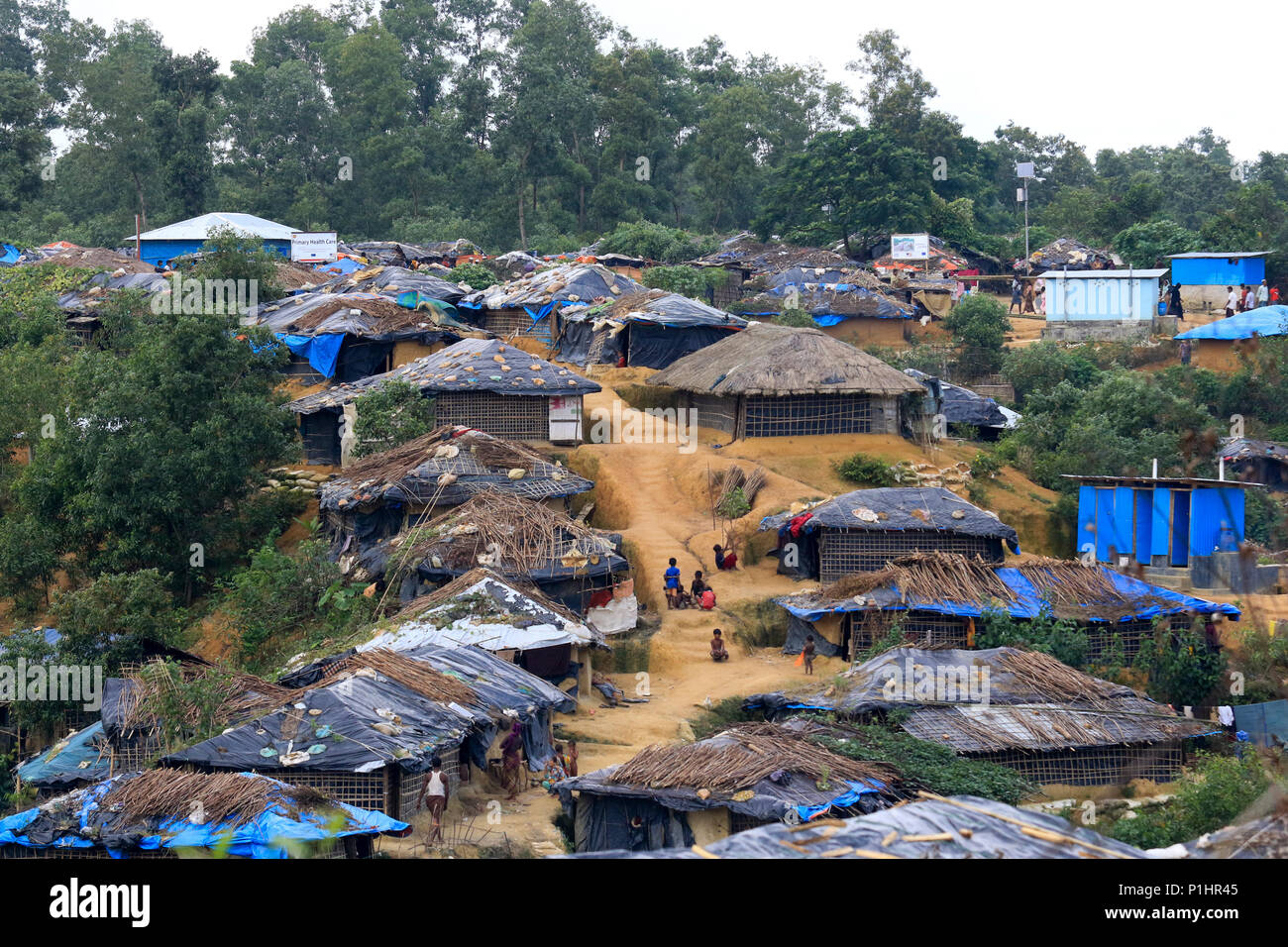 Kutupalong refugee camp at Ukhiya in Cox's Bazar, Bangladesh Stock Photo