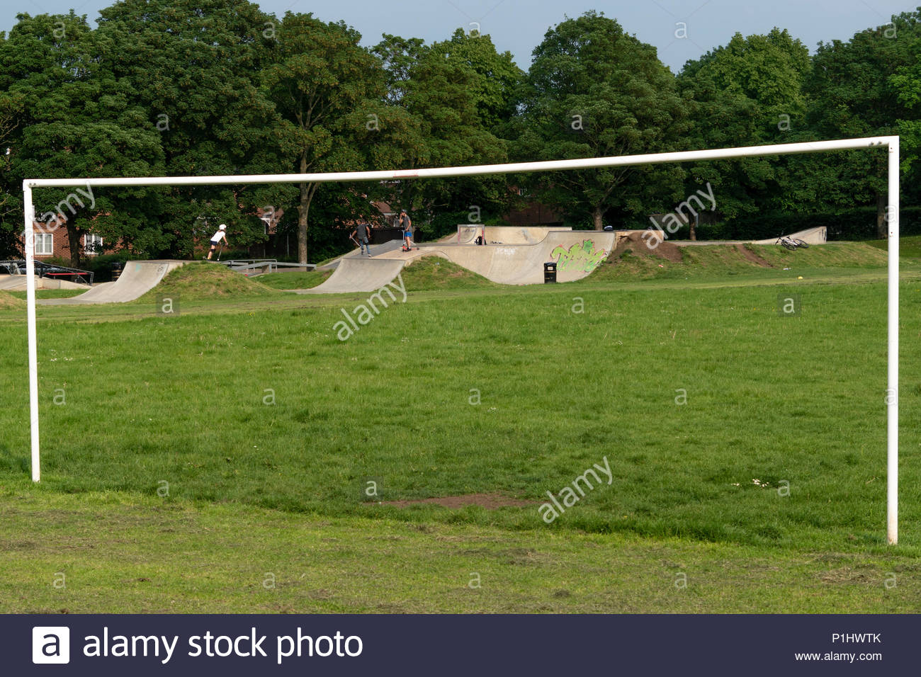 Park Football Pitch Goal Posts High Resolution Stock Photography and ...