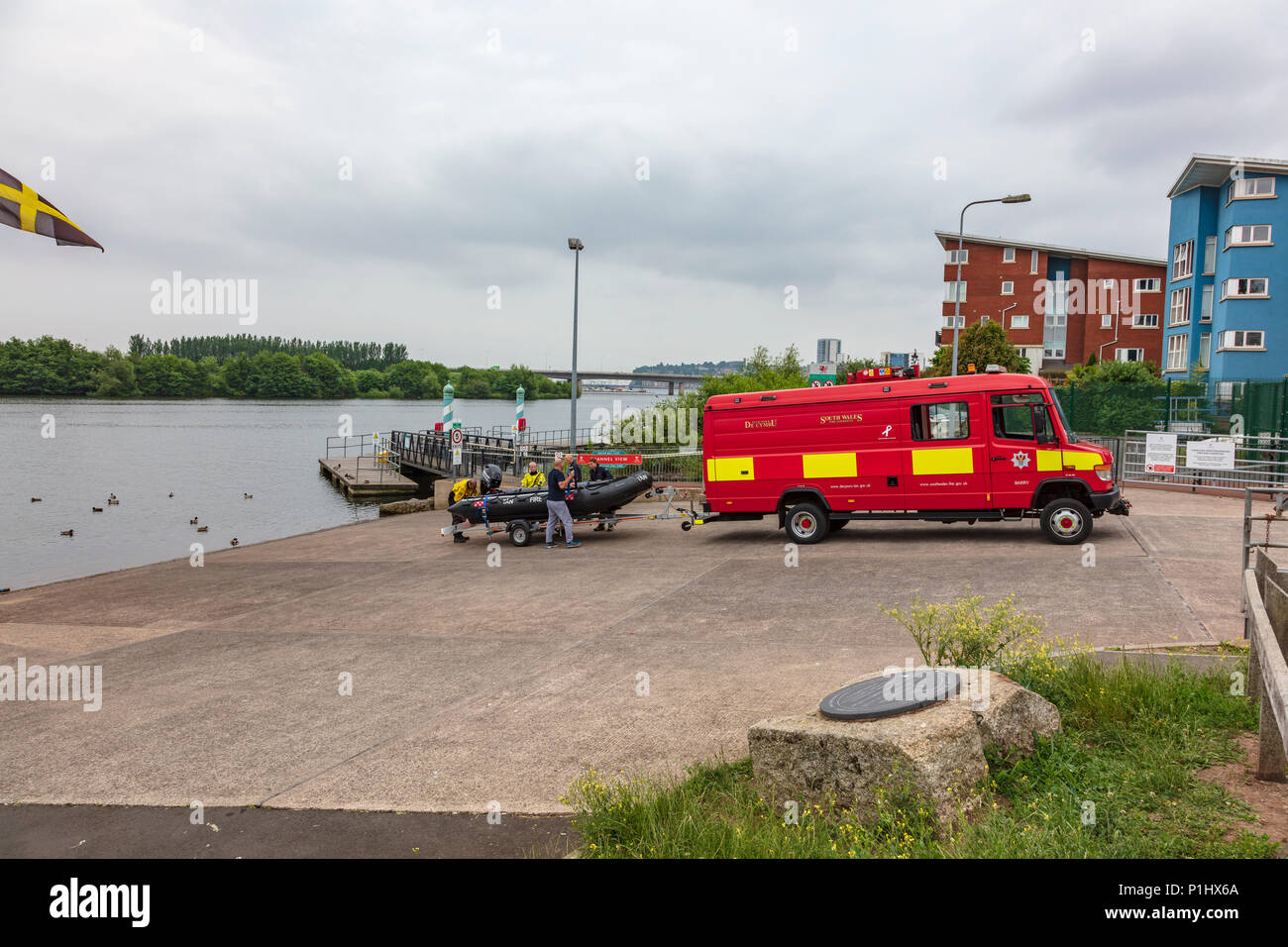 A sequence of shots showing Firefighters from Barry station of the ...