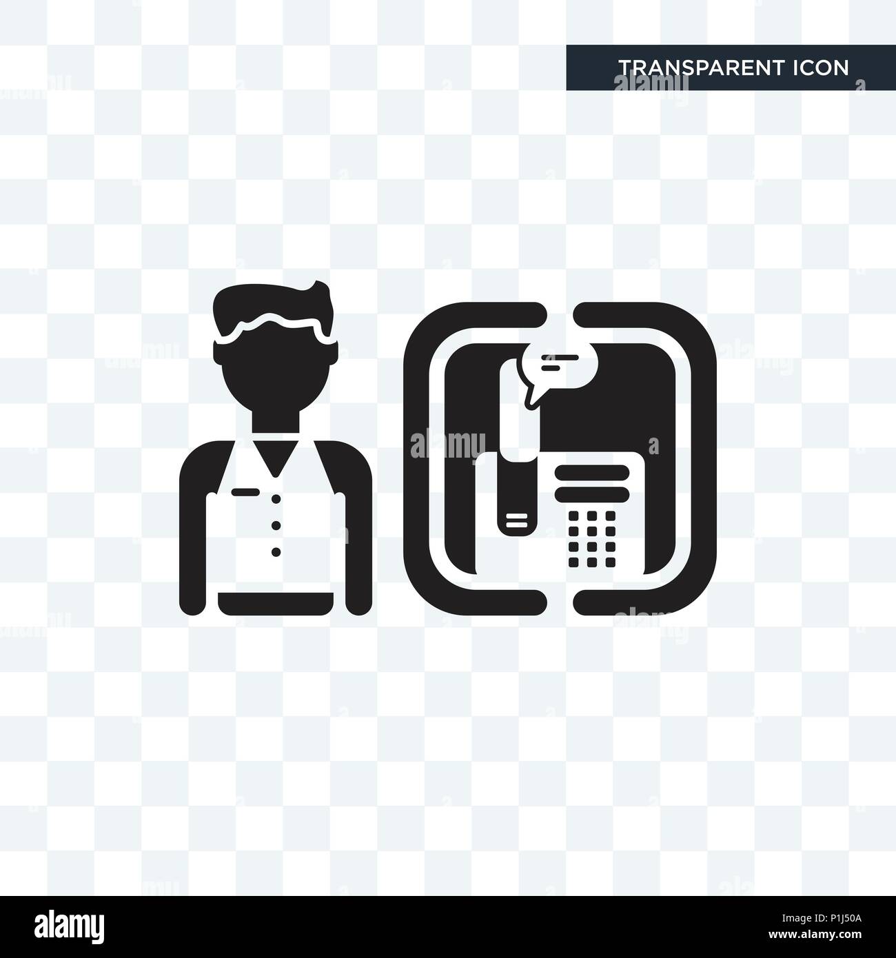 Receptionist vector icon isolated on transparent background ...