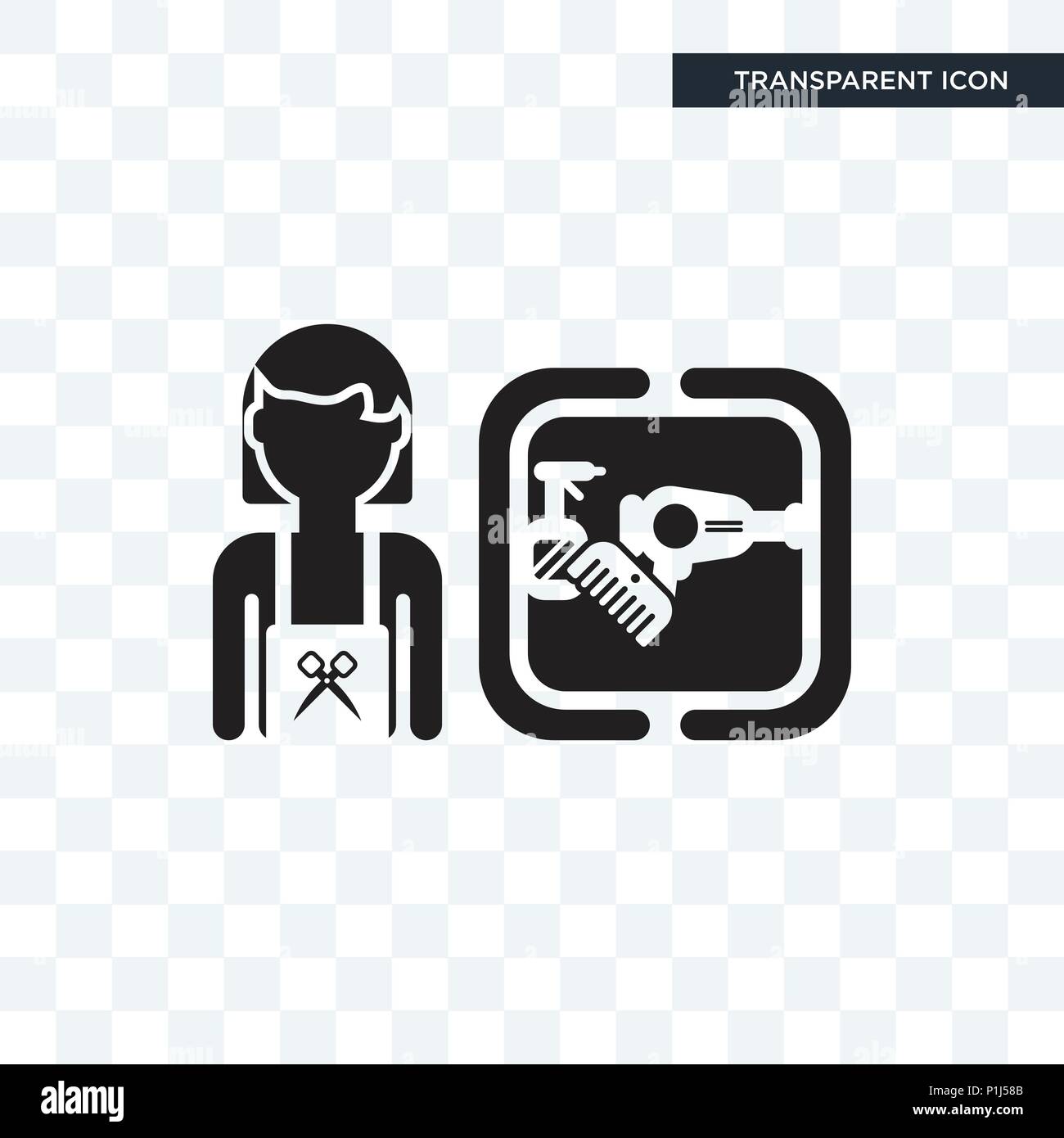 Hairdresser Vector Icon Isolated On Transparent Background