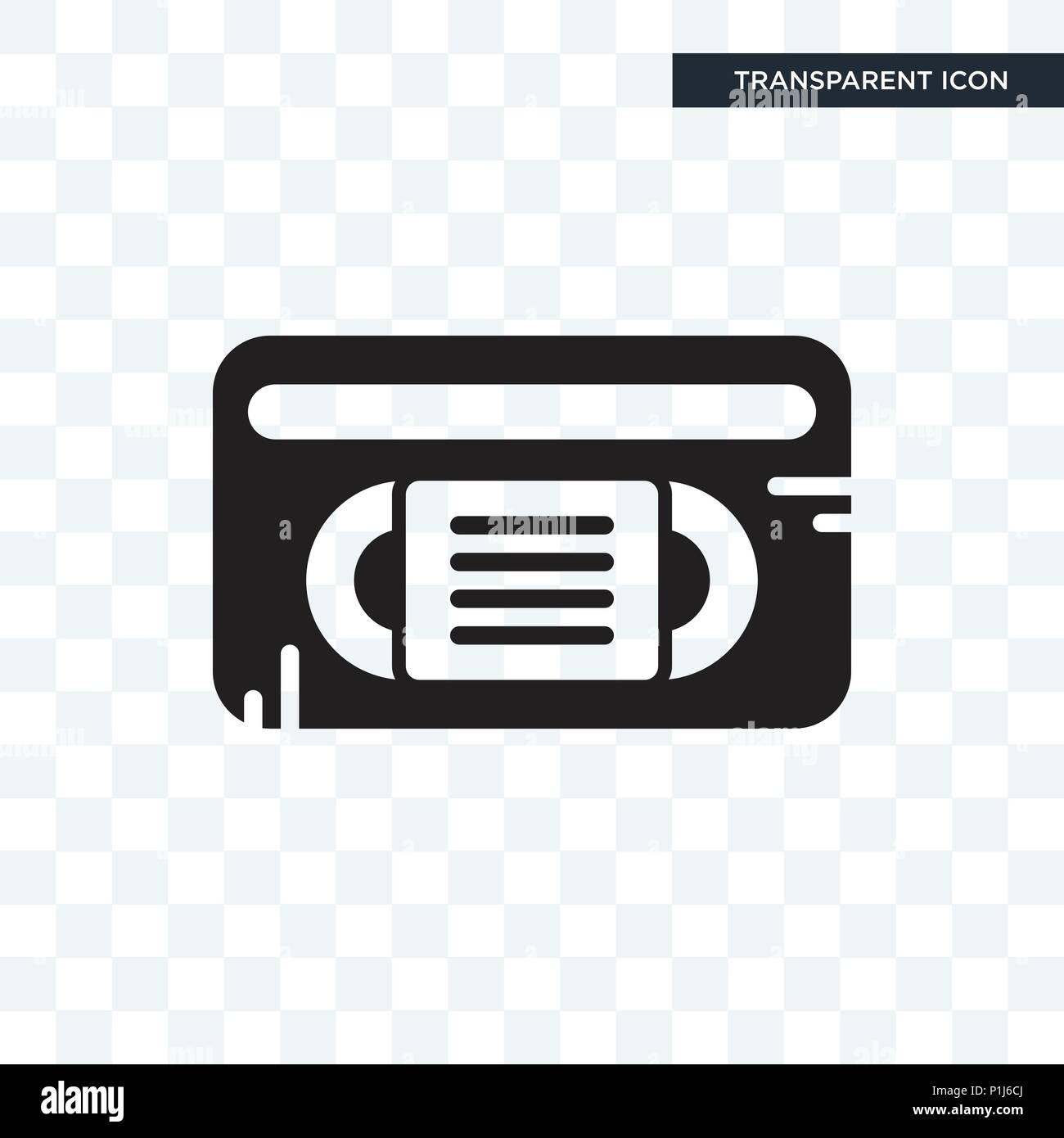Vhs vector icon isolated on transparent background, Vhs logo concept Stock Vector