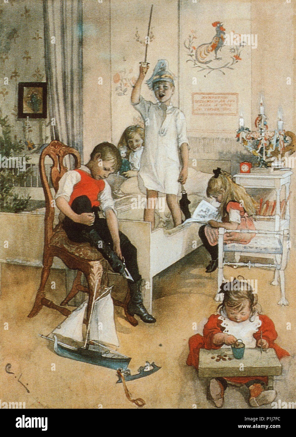 □Carl Larsson□Between Christmas＆NewYear□ Carl Larsson,between Christmas and New Year,large Wall Art