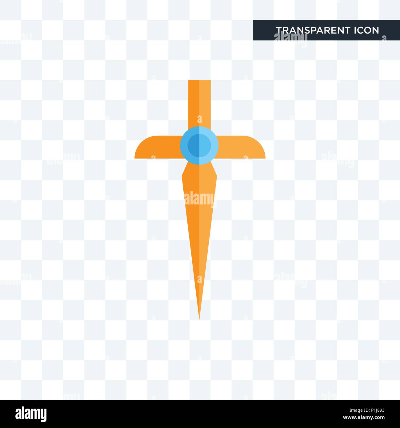church cross vector icon isolated on transparent background, church ...
