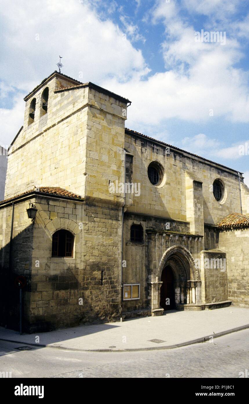 SPAIN - Castille and Leon - La Bureba (district) - BURGOS. Miranda del Ebro, Iglesia de San Nicolás. Stock Photo