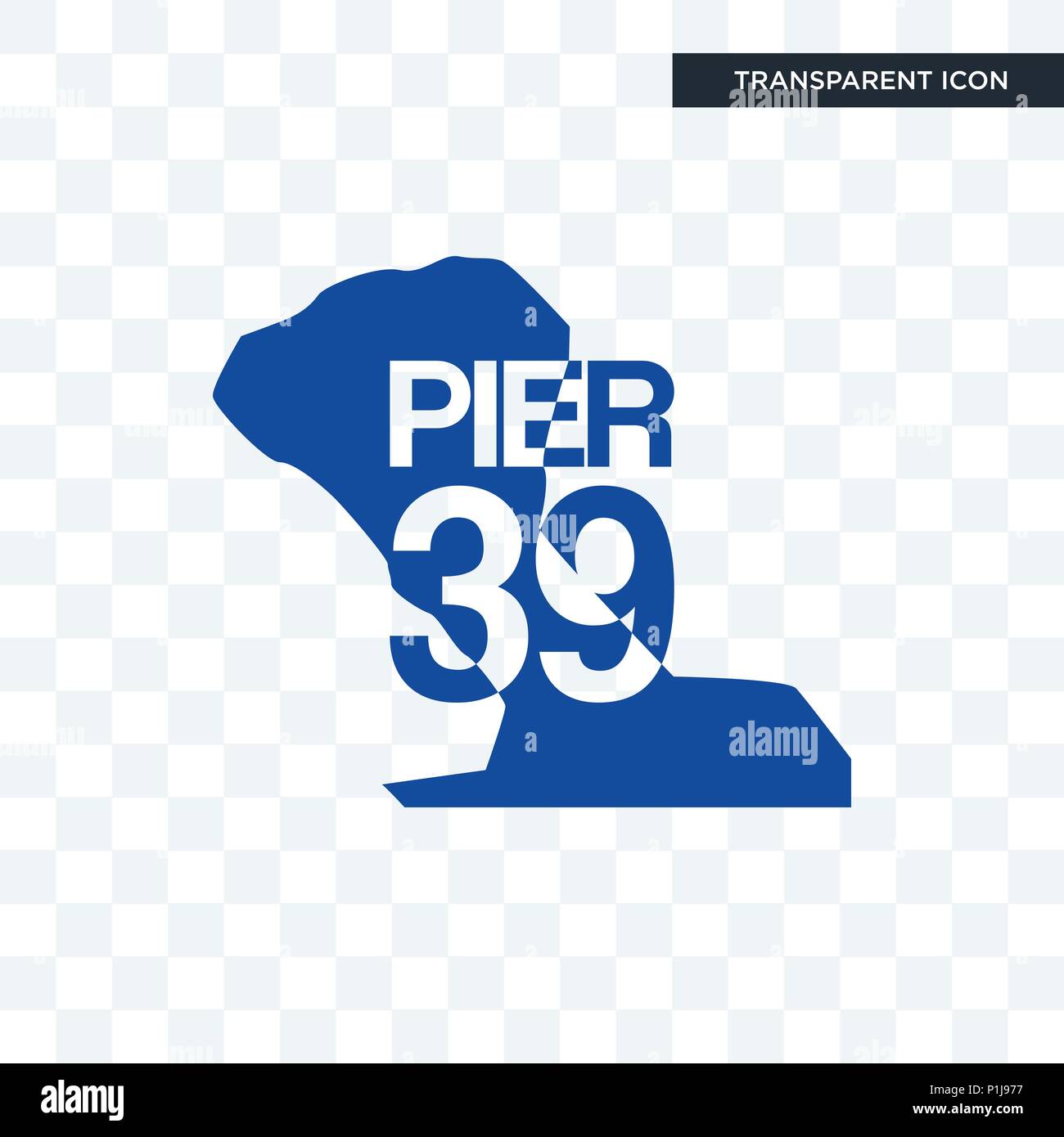 pier 39 vector icon isolated on transparent background, pier 39 logo concept Stock Vector