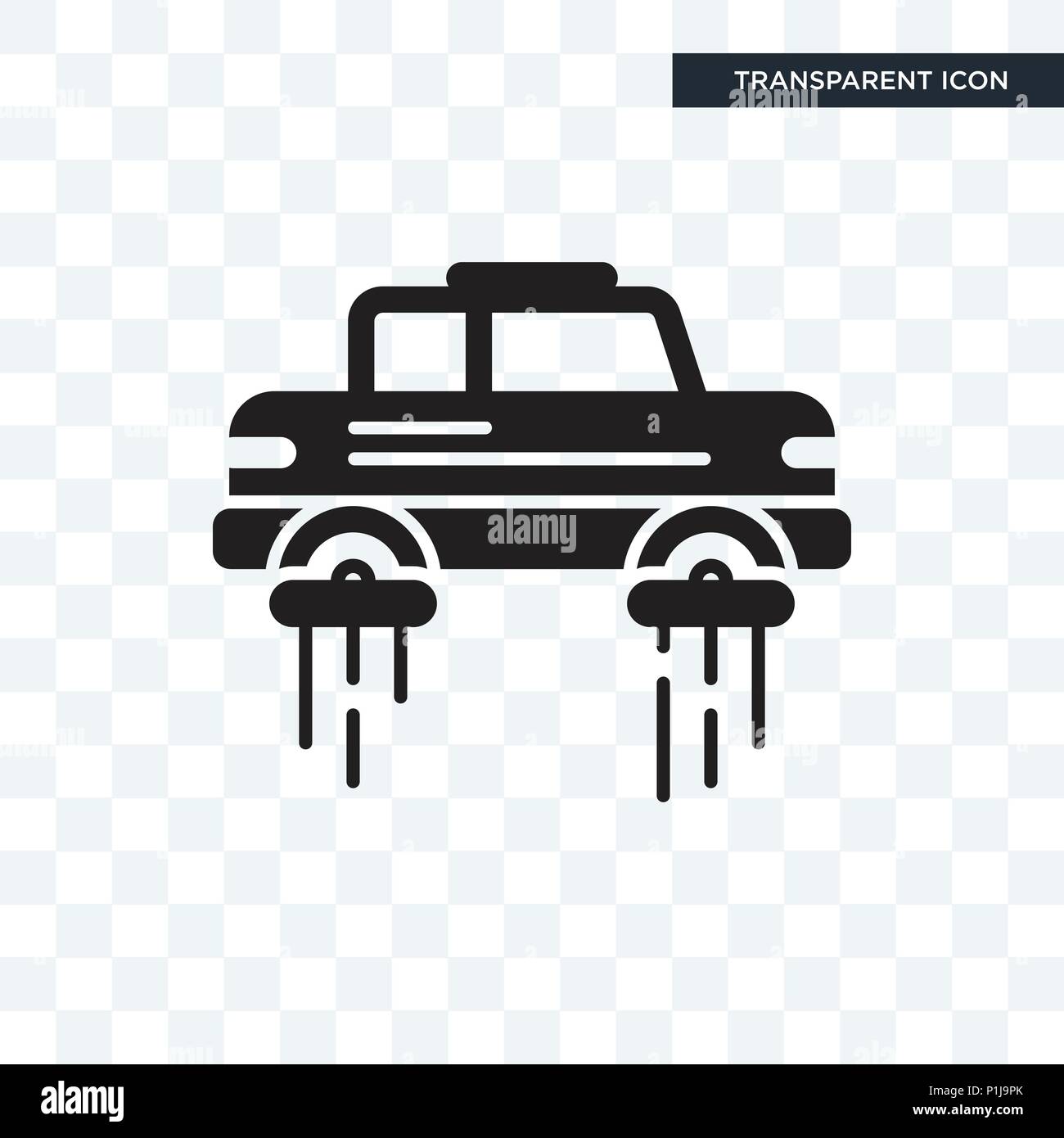Flying car vector icon isolated on transparent background, Flying car logo concept Stock Vector