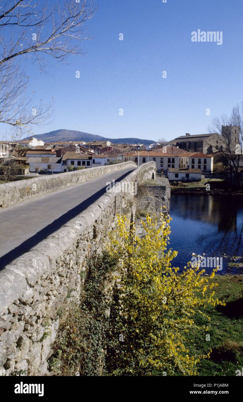 El Barco de Avila, bridge over the Tormes river. Stock Photo
