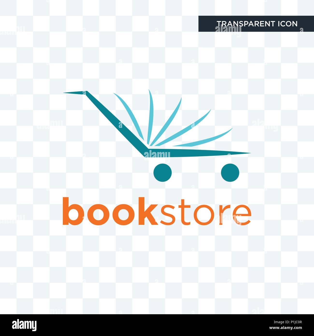 bookstore vector icon isolated on transparent background, bookstore