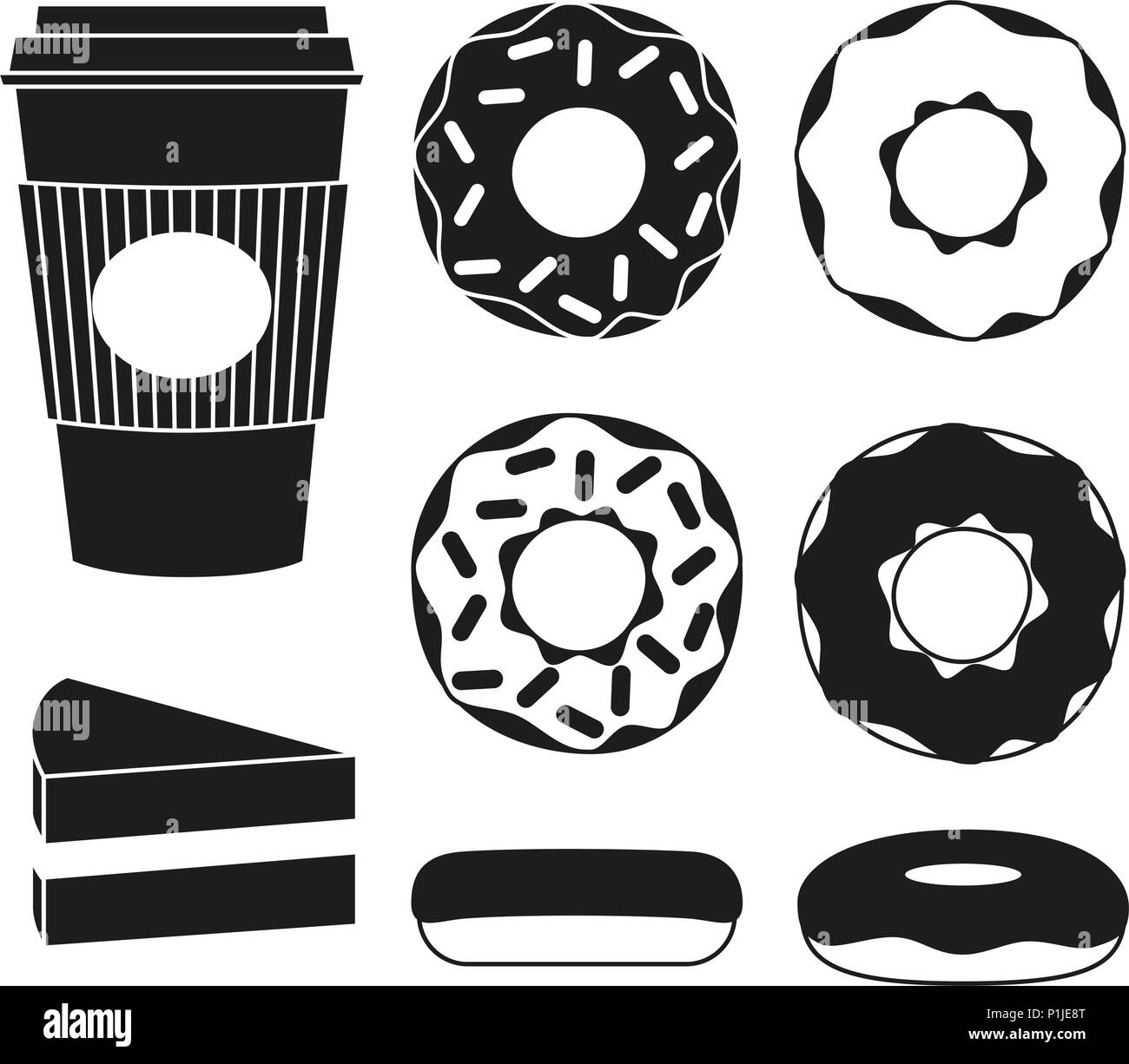 Donut silhouette hi-res stock photography and images - Alamy