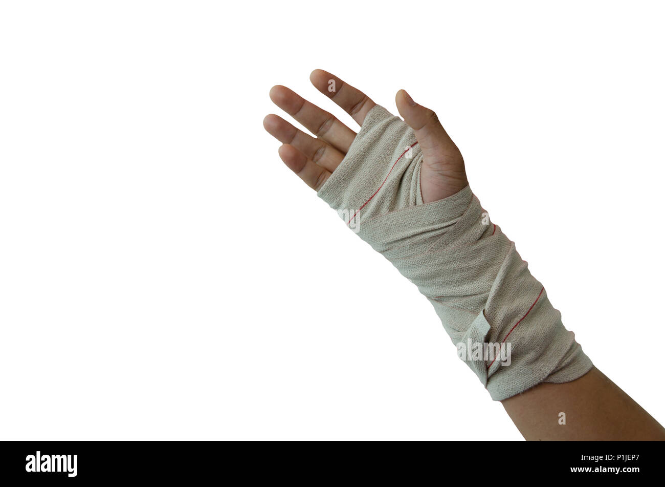 Gauze wrapped wrist on the white background Stock Photo Alamy