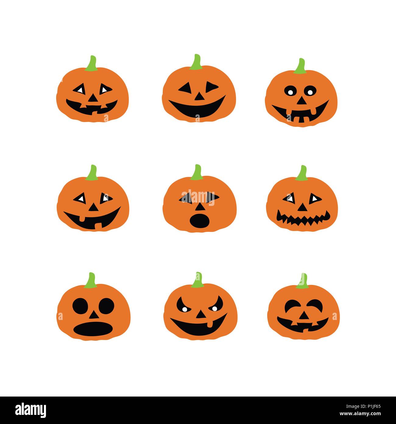 Halloween pumpkin icons. Vector illustration Stock Vector Image & Art ...