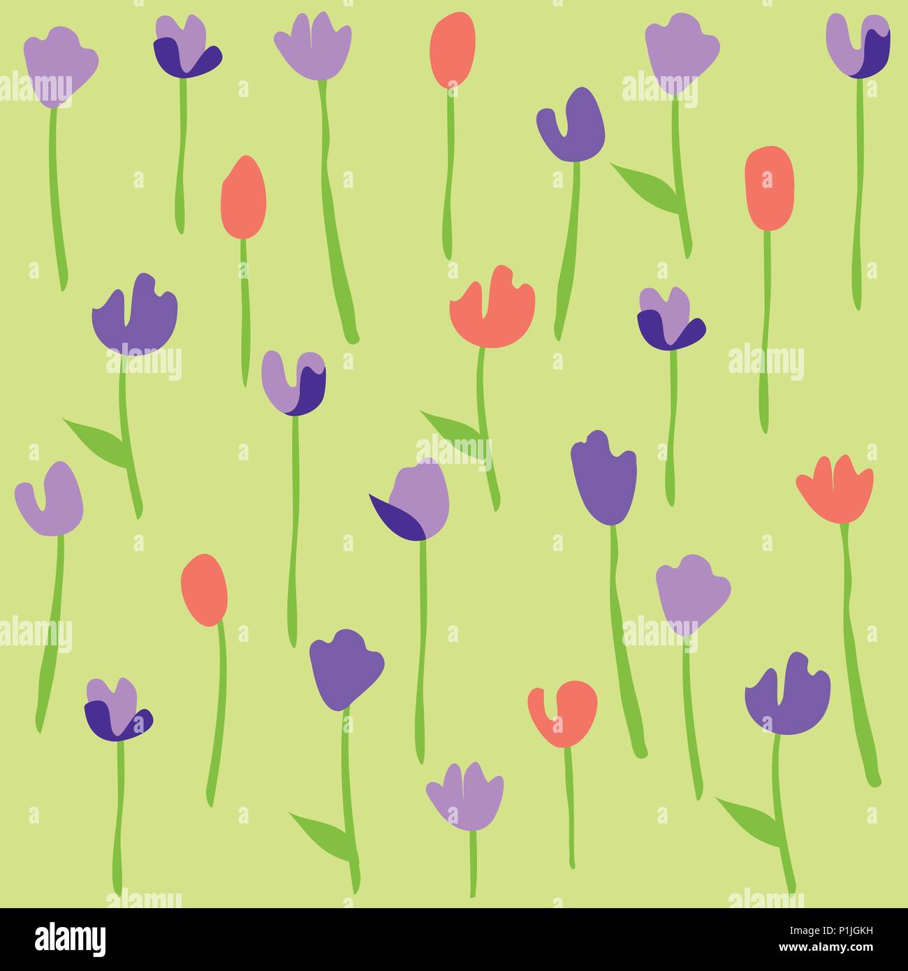 Seamless floral pattern with tulips Stock Vector Image & Art - Alamy