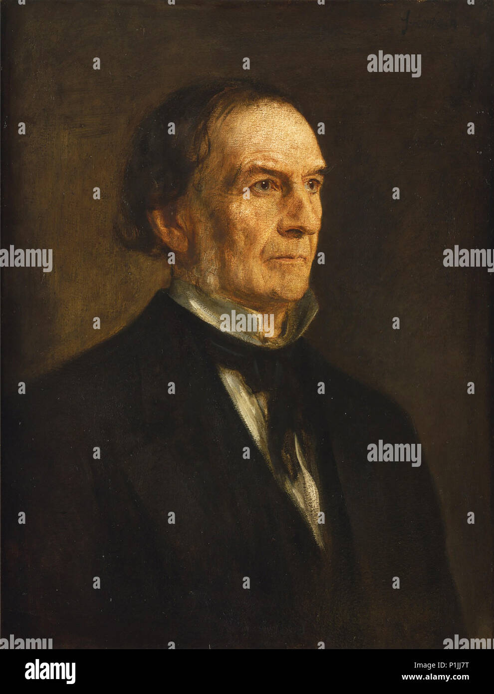 Portrait of William Ewart Gladstone ( 29 December 1809 – 19 May 1898 ) by Franz von Lenbach, 1874,oil on canvas, Dimensions 70 × 53 cm, Private Collection Stock Photo