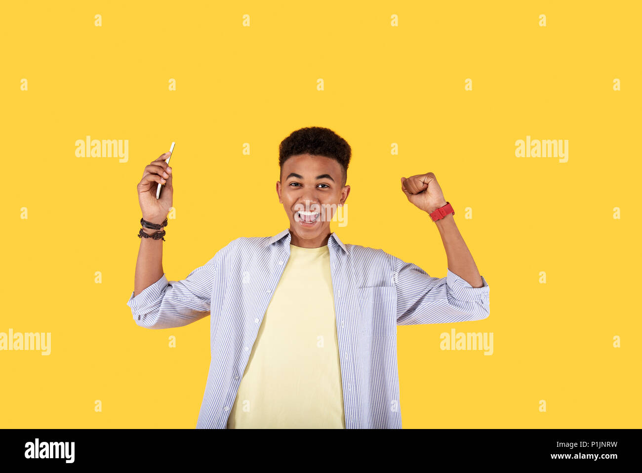 Cheering pose hires stock photography and images Alamy