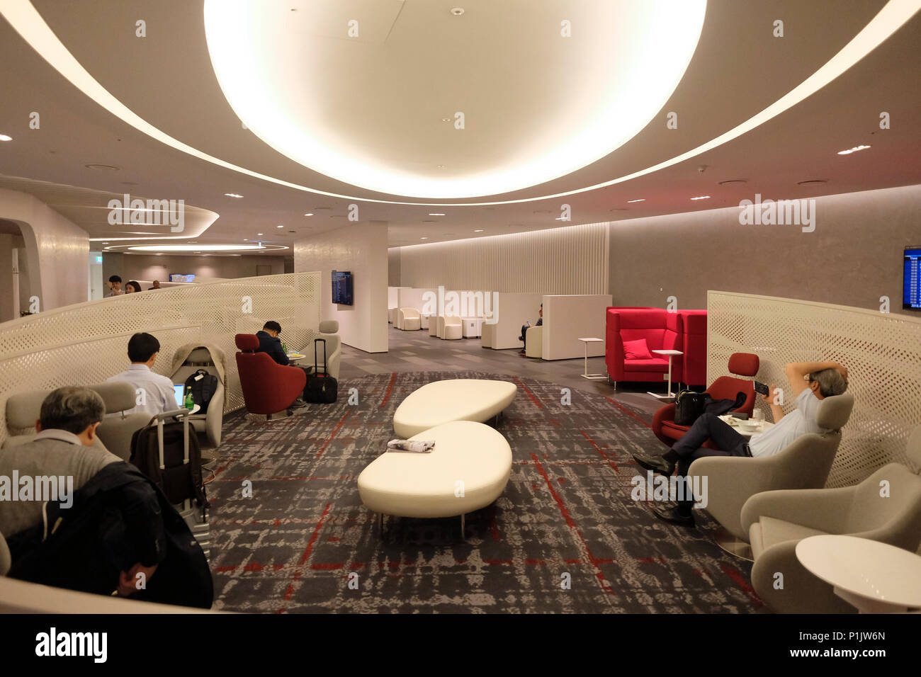 Passengers at the Korean Air Miler Club Lounge at the new passenger