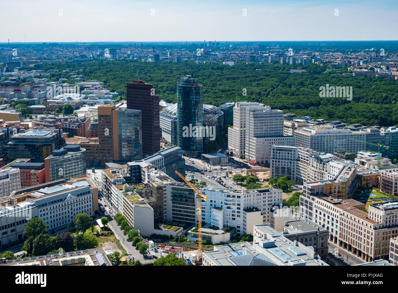 Skyline View Over Potsdamer Platz Towards Tiergarten Berlin Germany Stock Photo Alamy