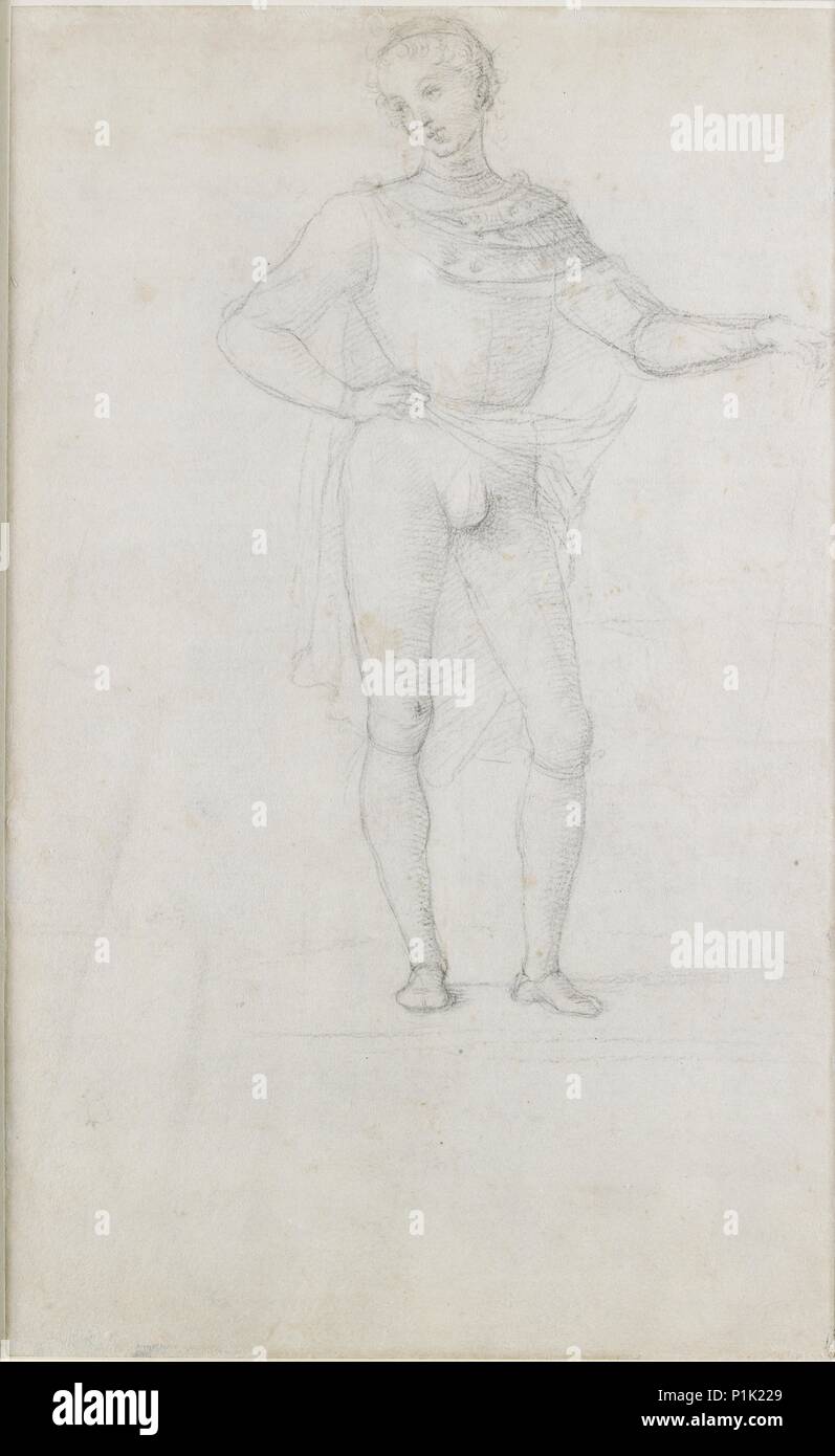 A Study for a Figure in an Adoration of the Magi, c1470-1520. Artist: Perugino. Stock Photo