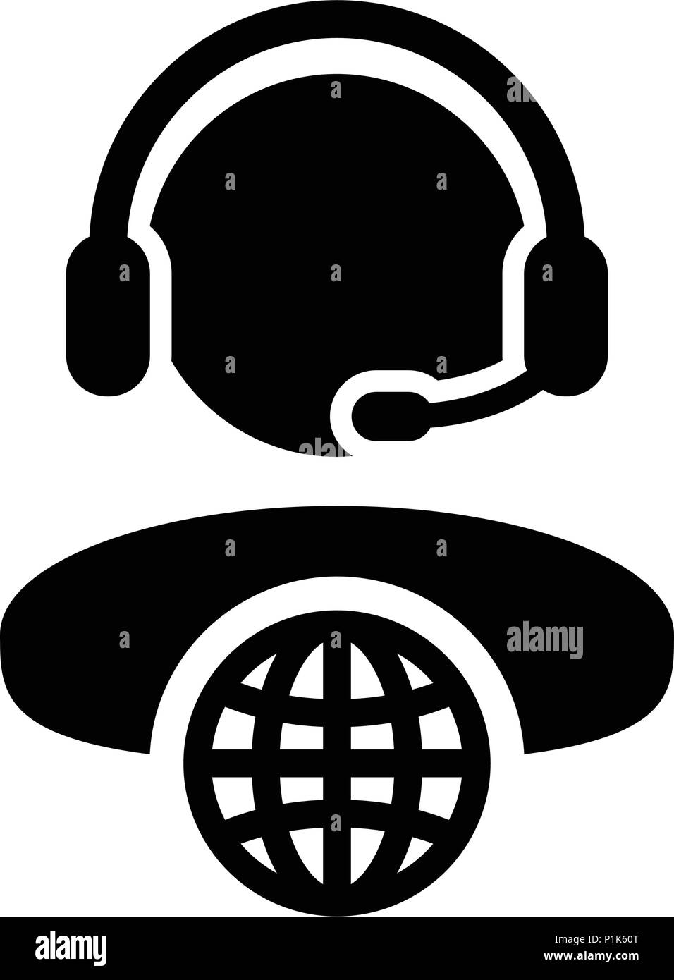 Male customer service icon vector call center person profile symbol ...