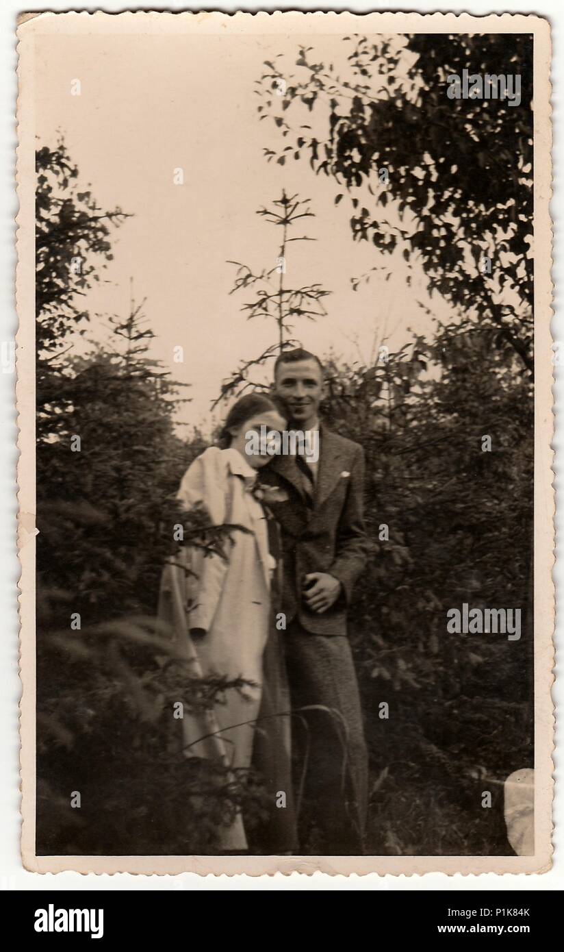 THE CZECHOSLOVAK REPUBLIC CIRCA 1940s Vintage photo shows woman and