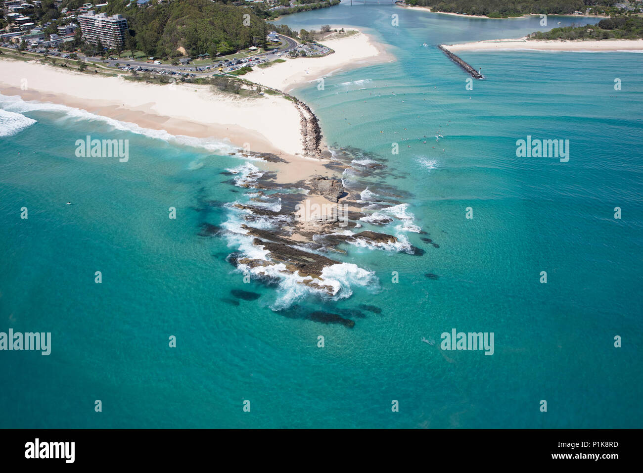 Aerial view of Currumbin, Gold Coast, Queensland, Australia Stock Photo