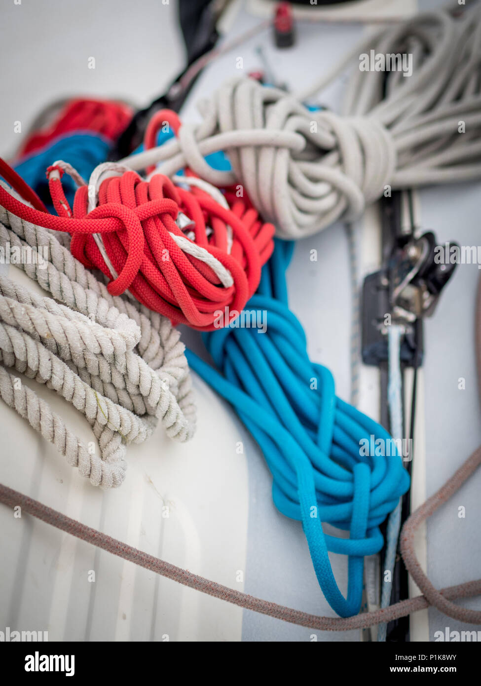 Close-up of yacht ropes Stock Photo