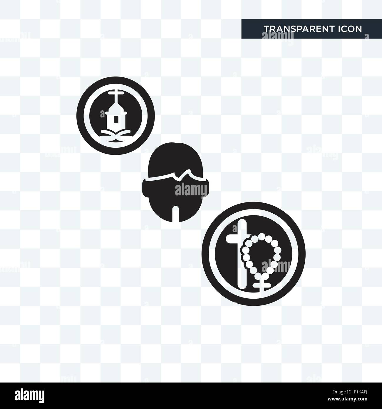 Priest vector icon isolated on transparent background, Priest logo concept Stock Vector