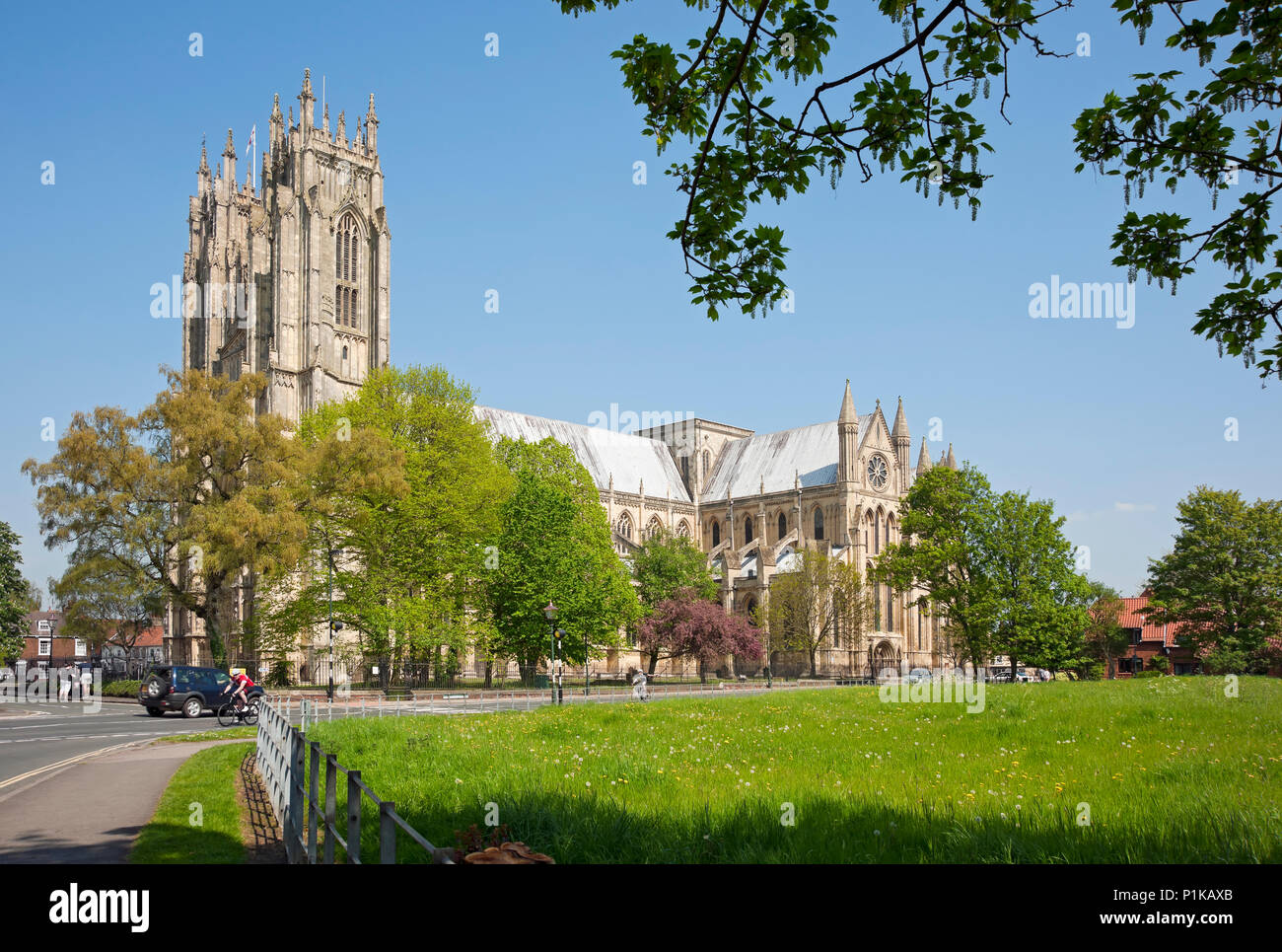 Beverley Minster exterior the Parish Church of St John and St Martin in spring Beverley East Yorkshire England UK United Kingdom GB Great Britain Stock Photo