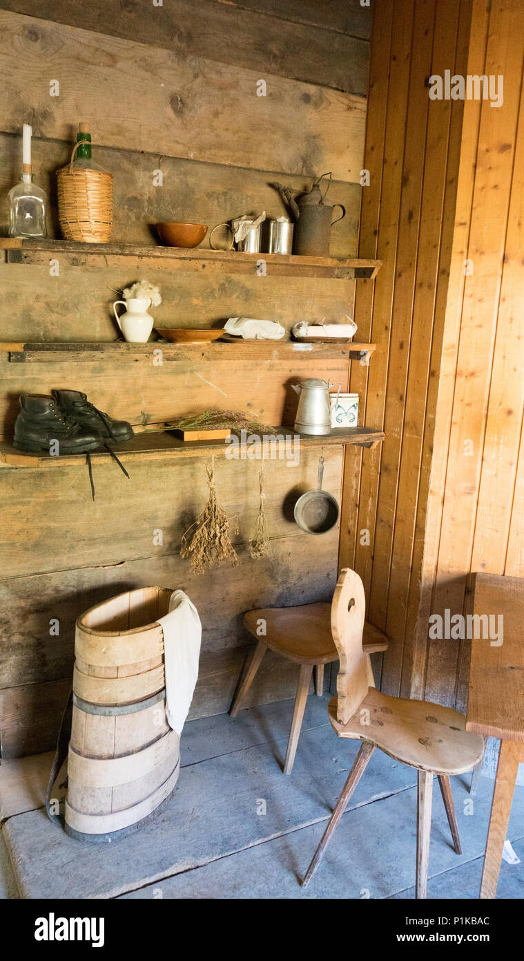 farming tools and accessories for making cheese and milking cows the traditional old way Stock Photo