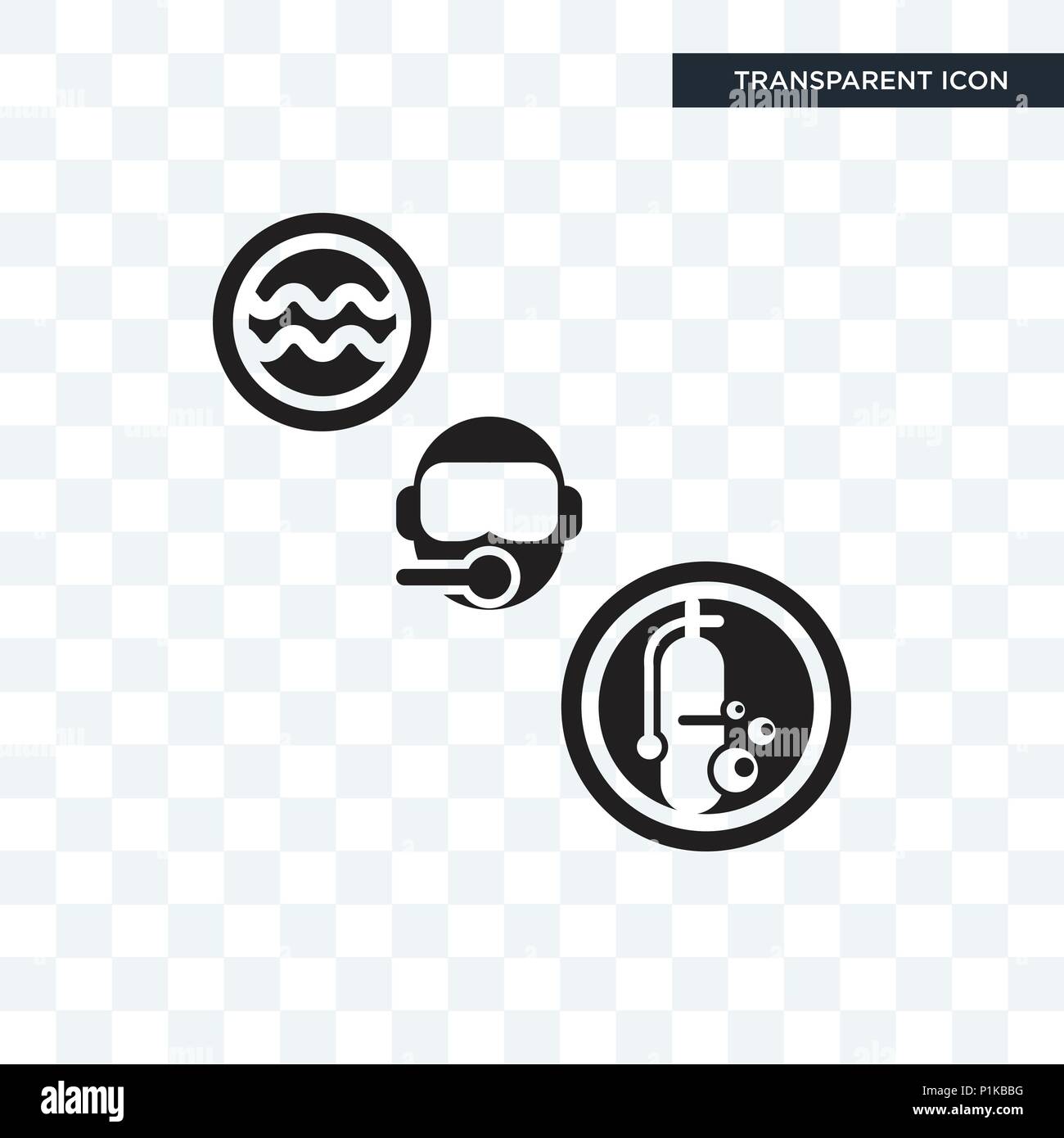 Diver vector icon isolated on transparent background, Diver logo