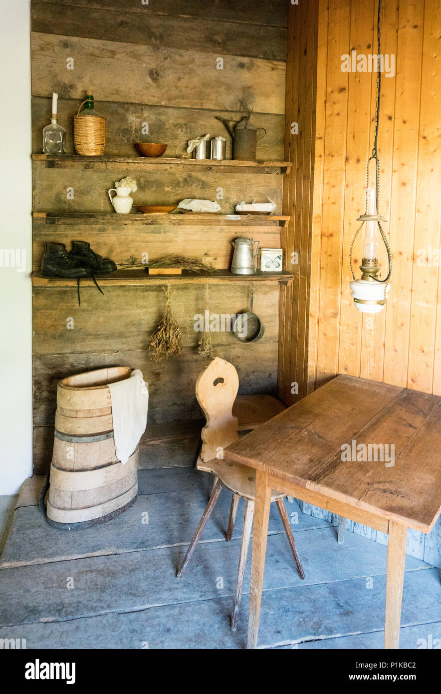 farming tools and accessories for making cheese and milking cows the traditional old way Stock Photo