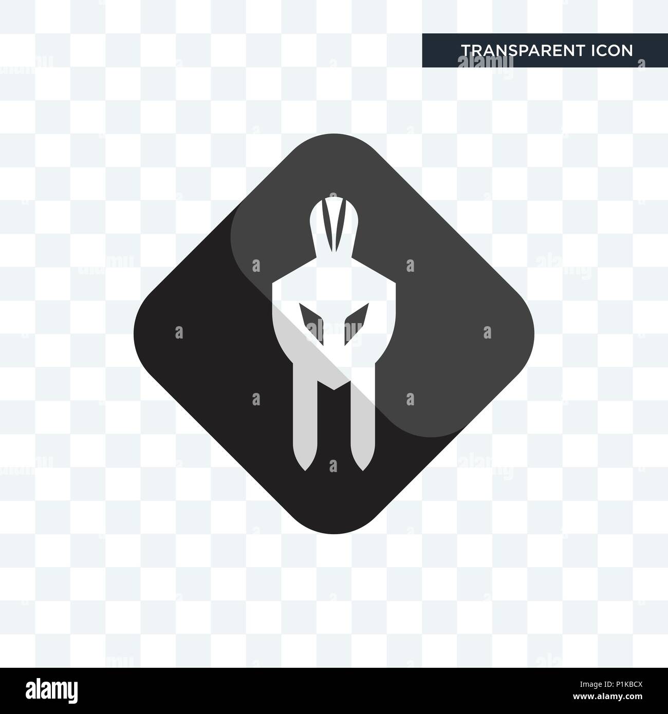 white spartan vector icon isolated on transparent background, white