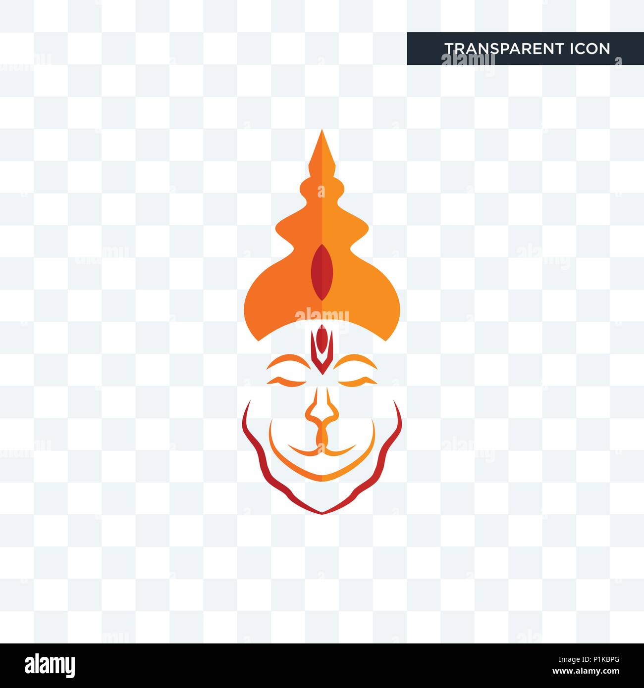 hanuman ji vector icon isolated on transparent background, hanuman ji logo concept Stock Vector