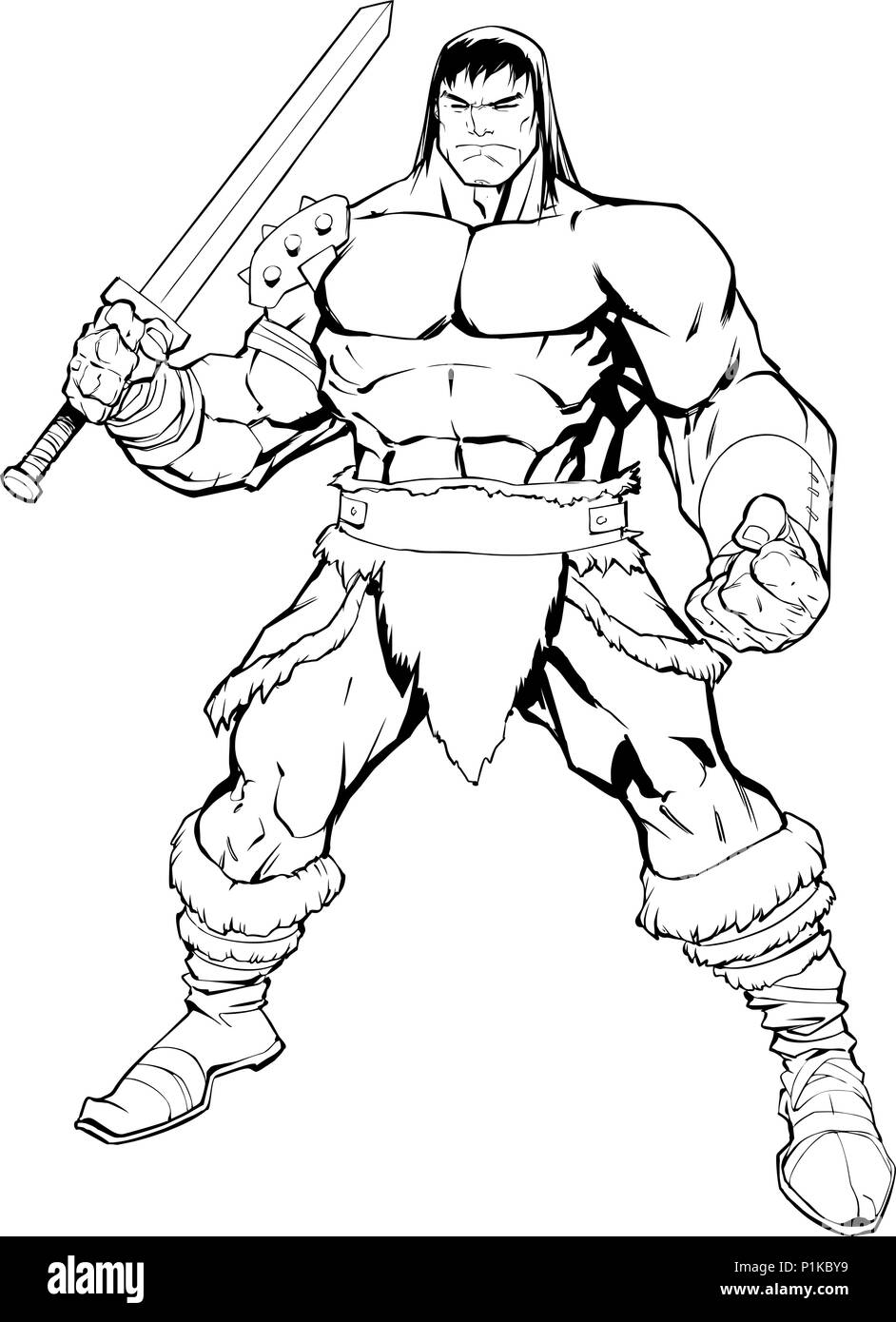 Barbarian on White Stock Vector