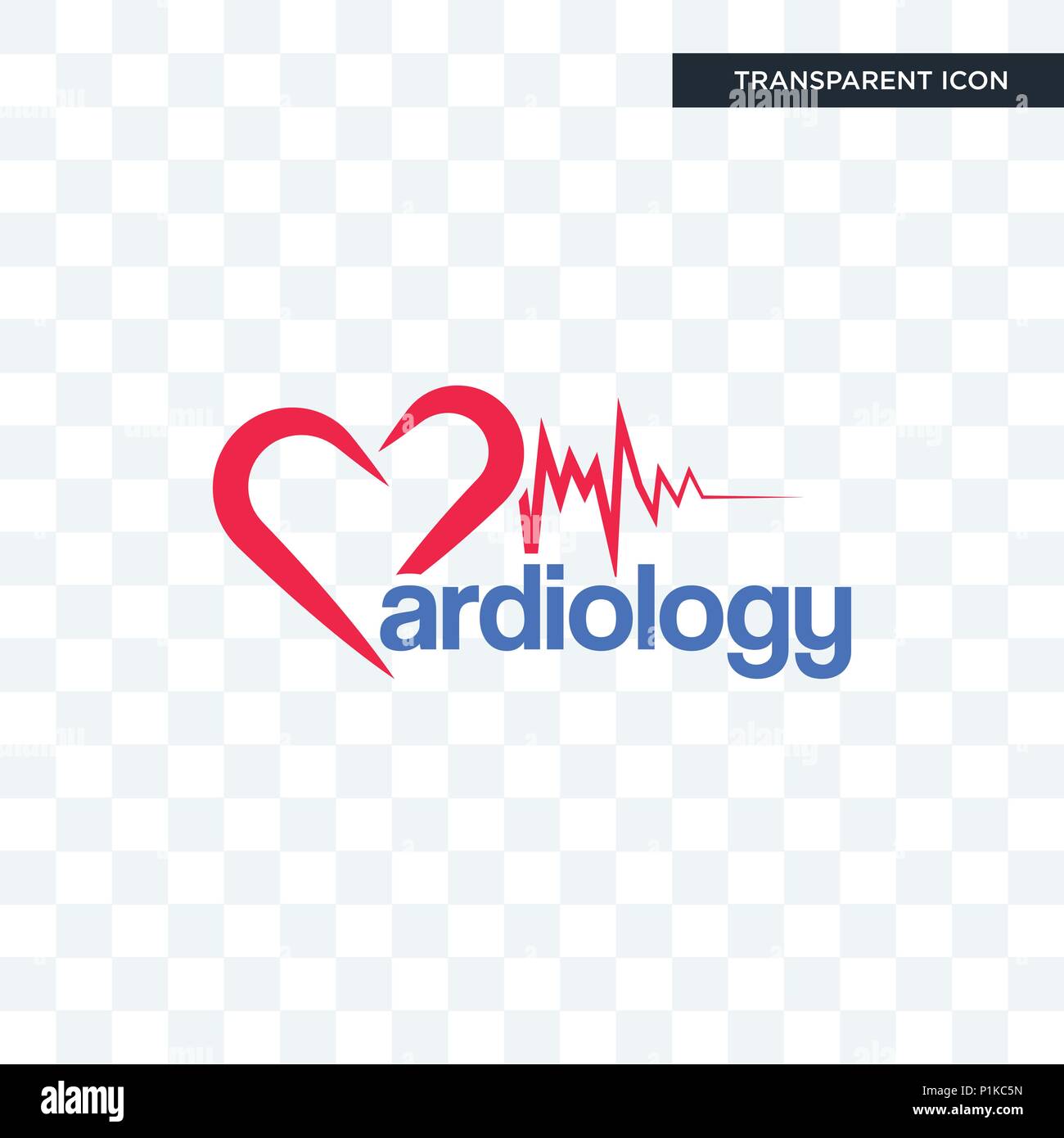 cardiology vector icon isolated on transparent background, cardiology