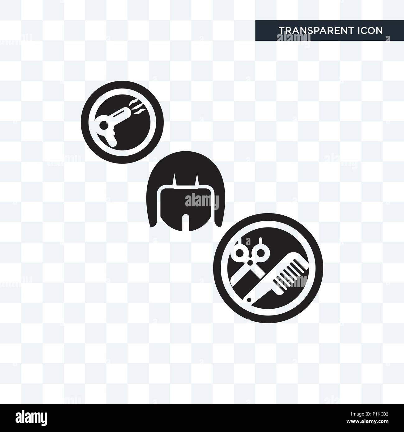 Hairdresser Vector Icon Isolated On Transparent Background