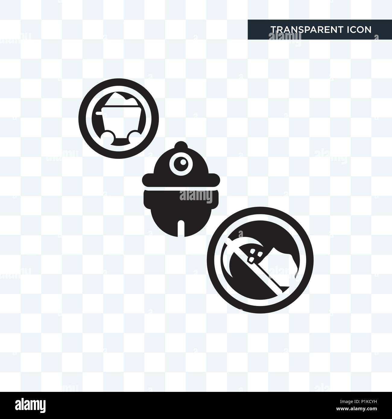 Miner vector icon isolated on transparent background, Miner logo concept Stock Vector