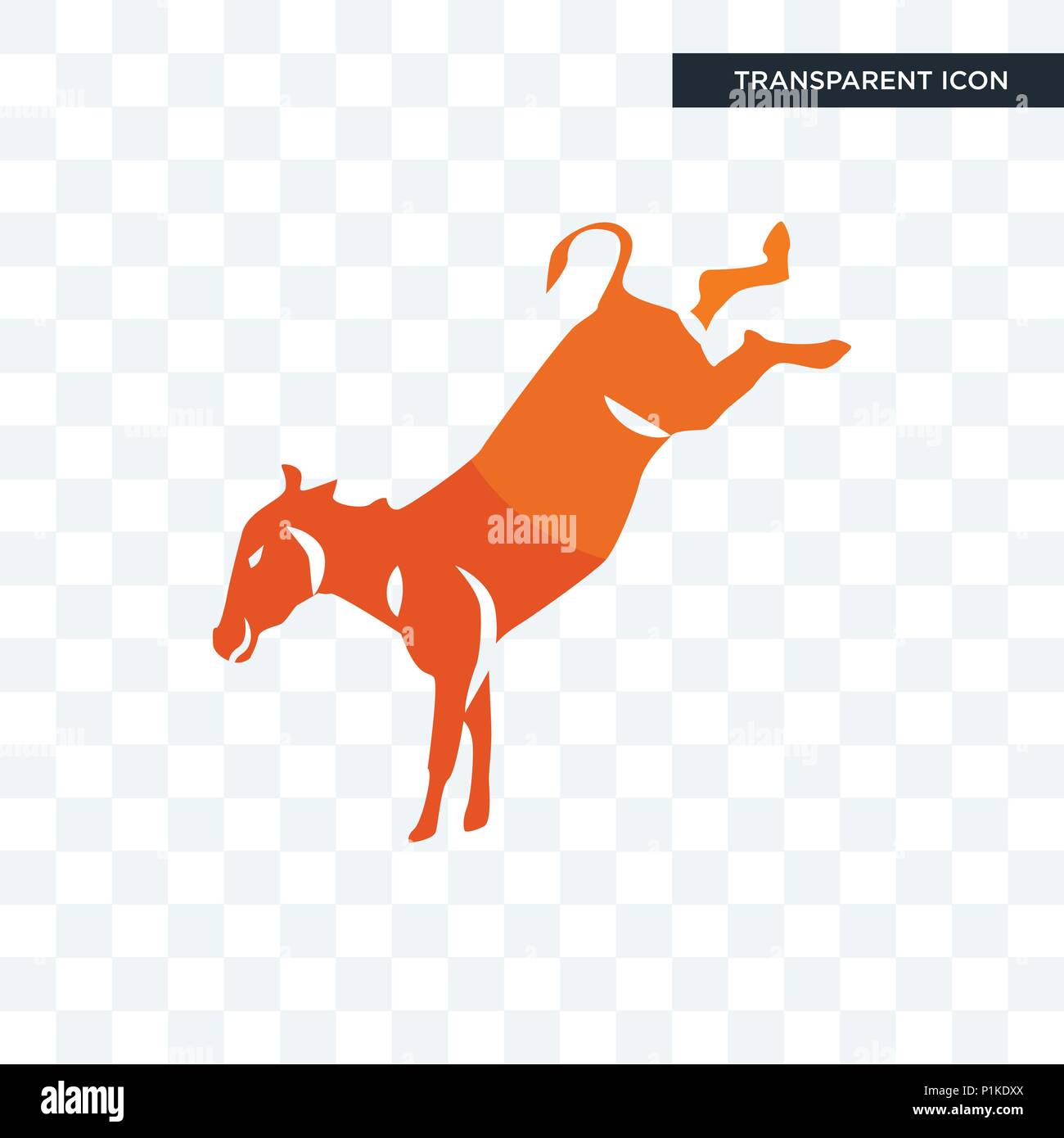 kicking mule vector icon isolated on transparent background, kicking mule logo concept Stock Vector