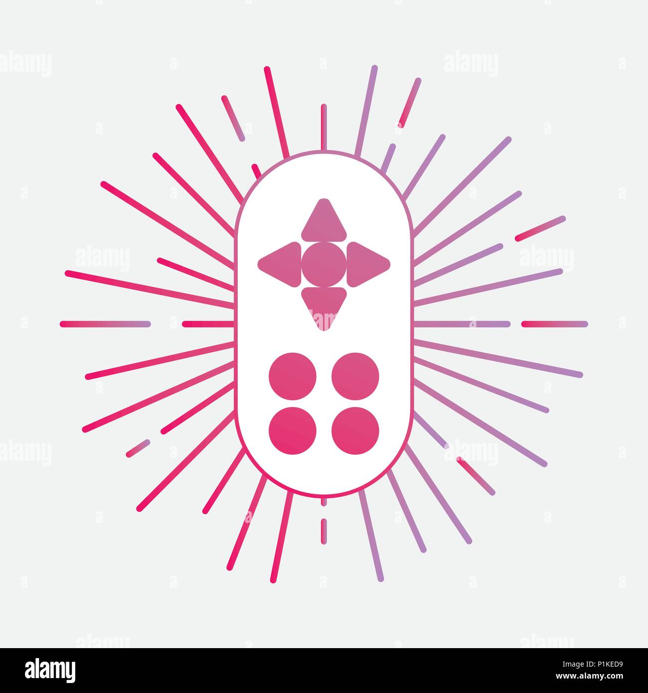 remote control icon over white background, colorful line design. vector ...