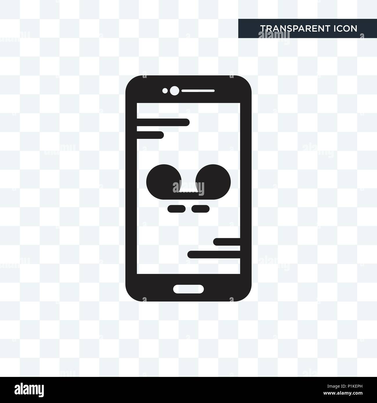 Smartphone vector icon isolated on transparent background, Smartphone