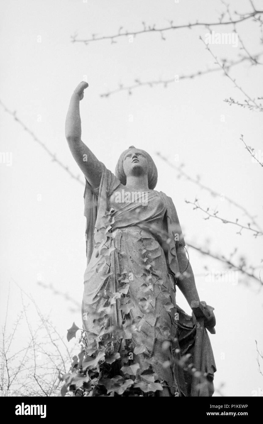 Statue, Highgate Cemetery, Hampstead, London, 1997. Artist John Gay