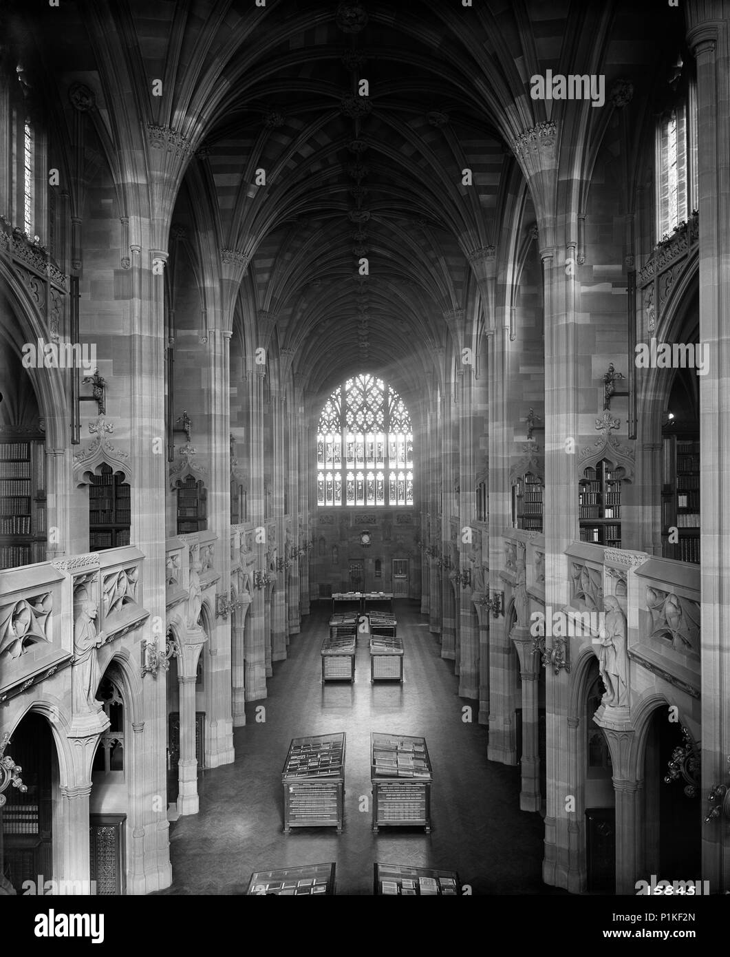 John Rylands Library, Deansgate, Manchester, 1900. Artist: Henry Bedford Lemere. Stock Photo