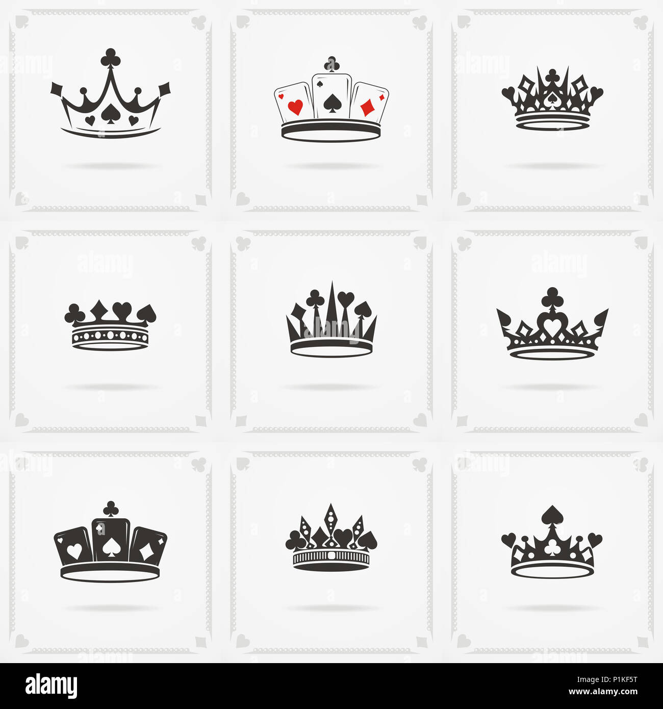 Crown black and white king queen 22 Royalty Free Vector