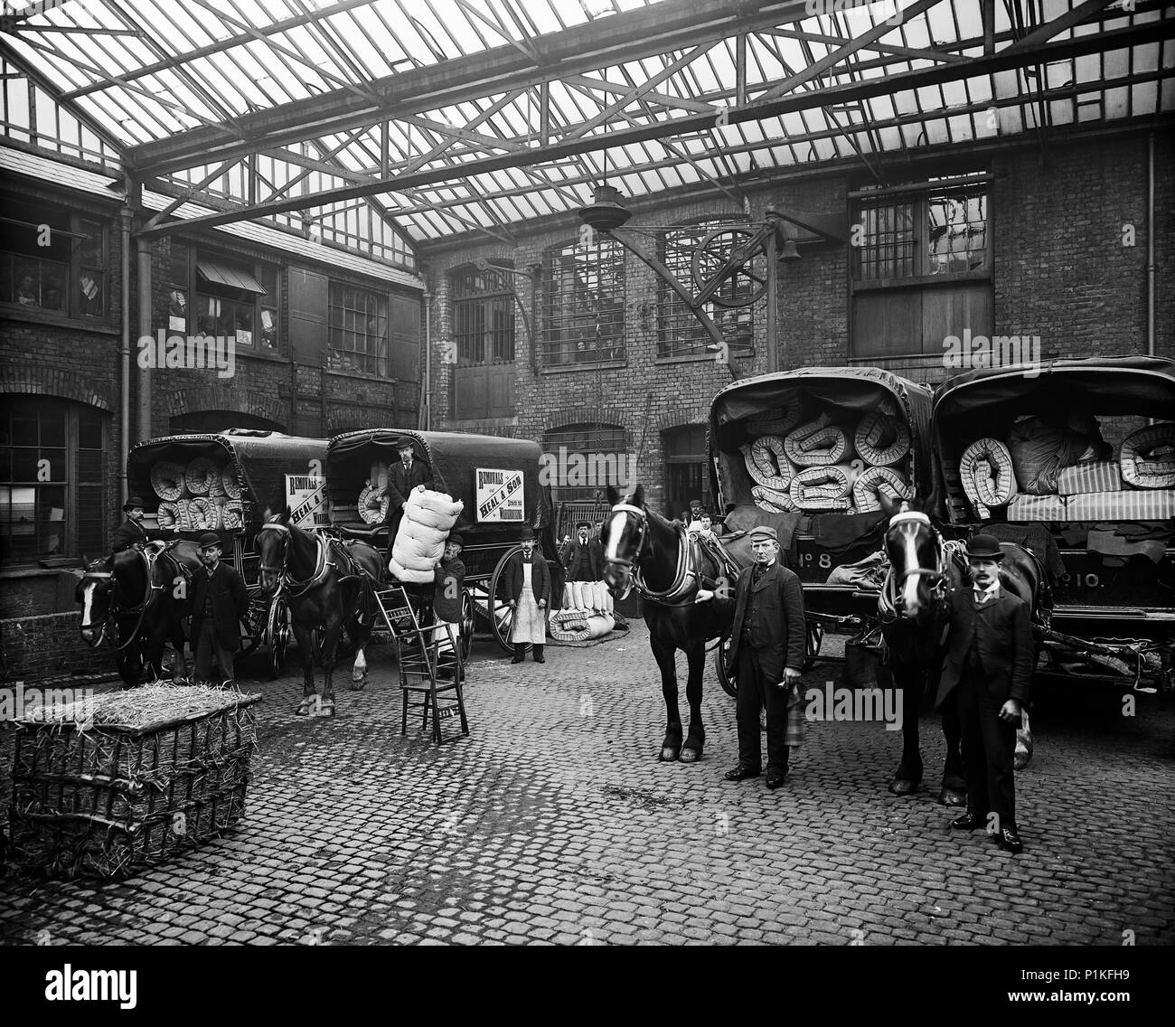 Mattress delivery vans, Heal & Son Ltd, 195199 Tottenham Court Road