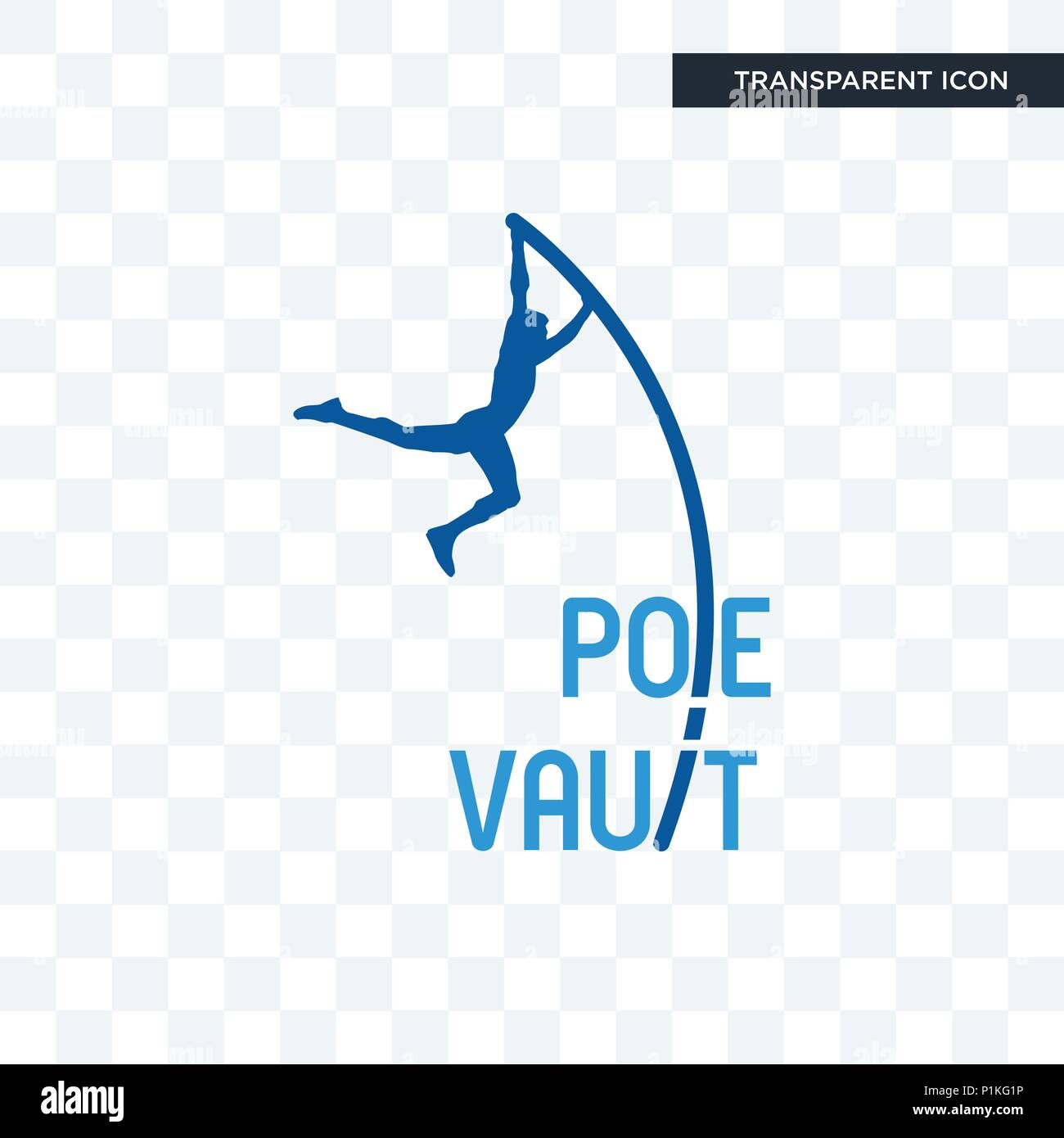 pole vault vector icon isolated on transparent background, pole vault