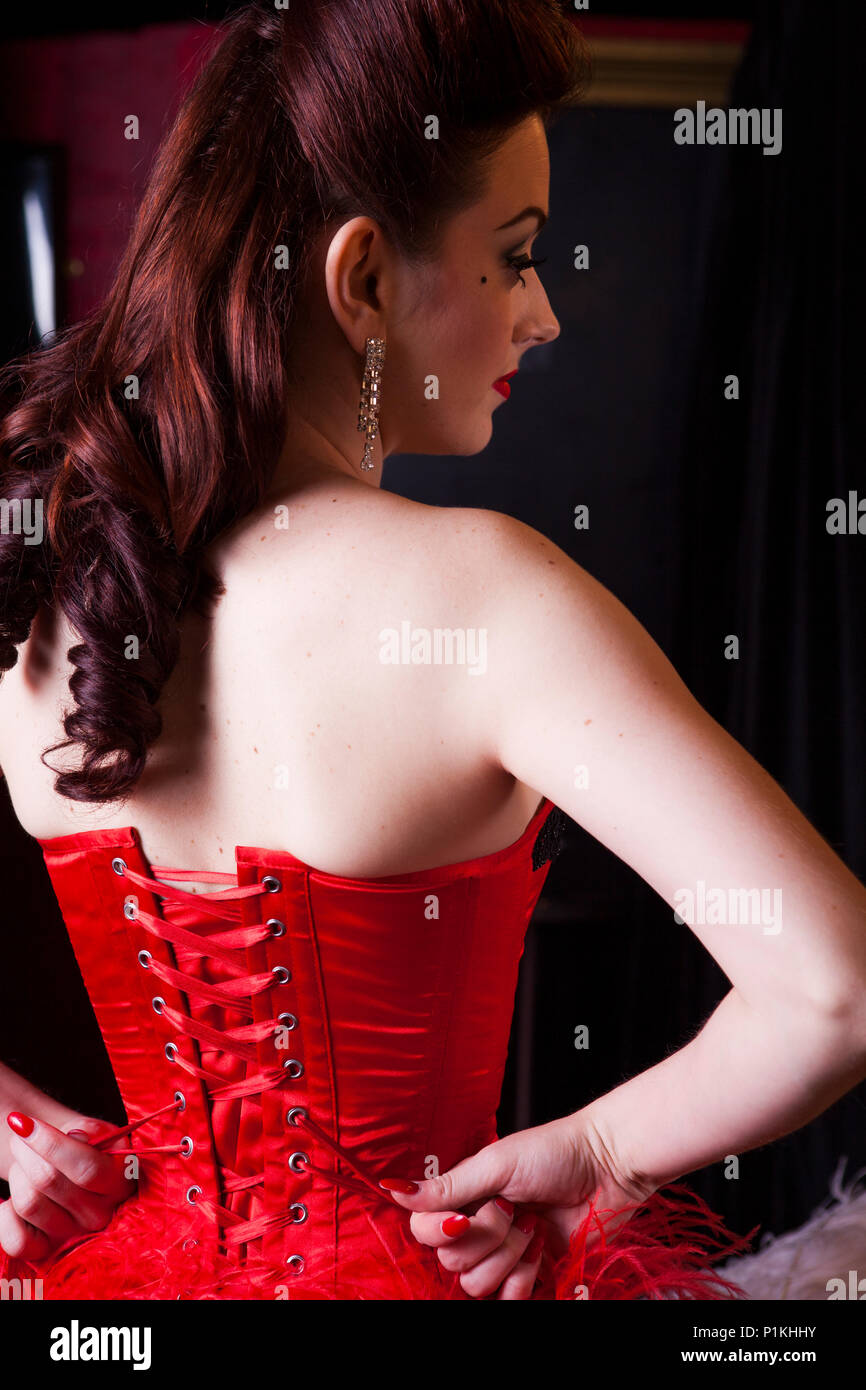Burlesque performer Polly Rae at Madame Jojos, London Stock Photo - Alamy