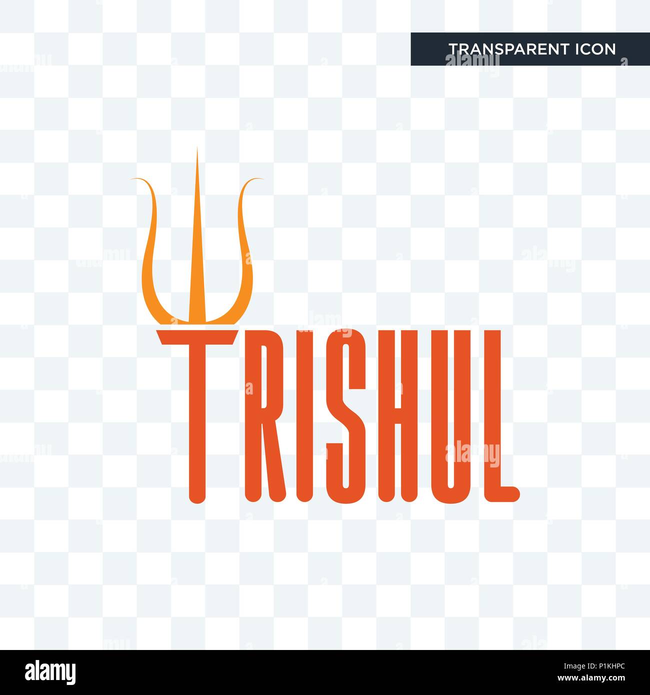 trishul vector icon isolated on transparent background, trishul logo concept Stock Vector