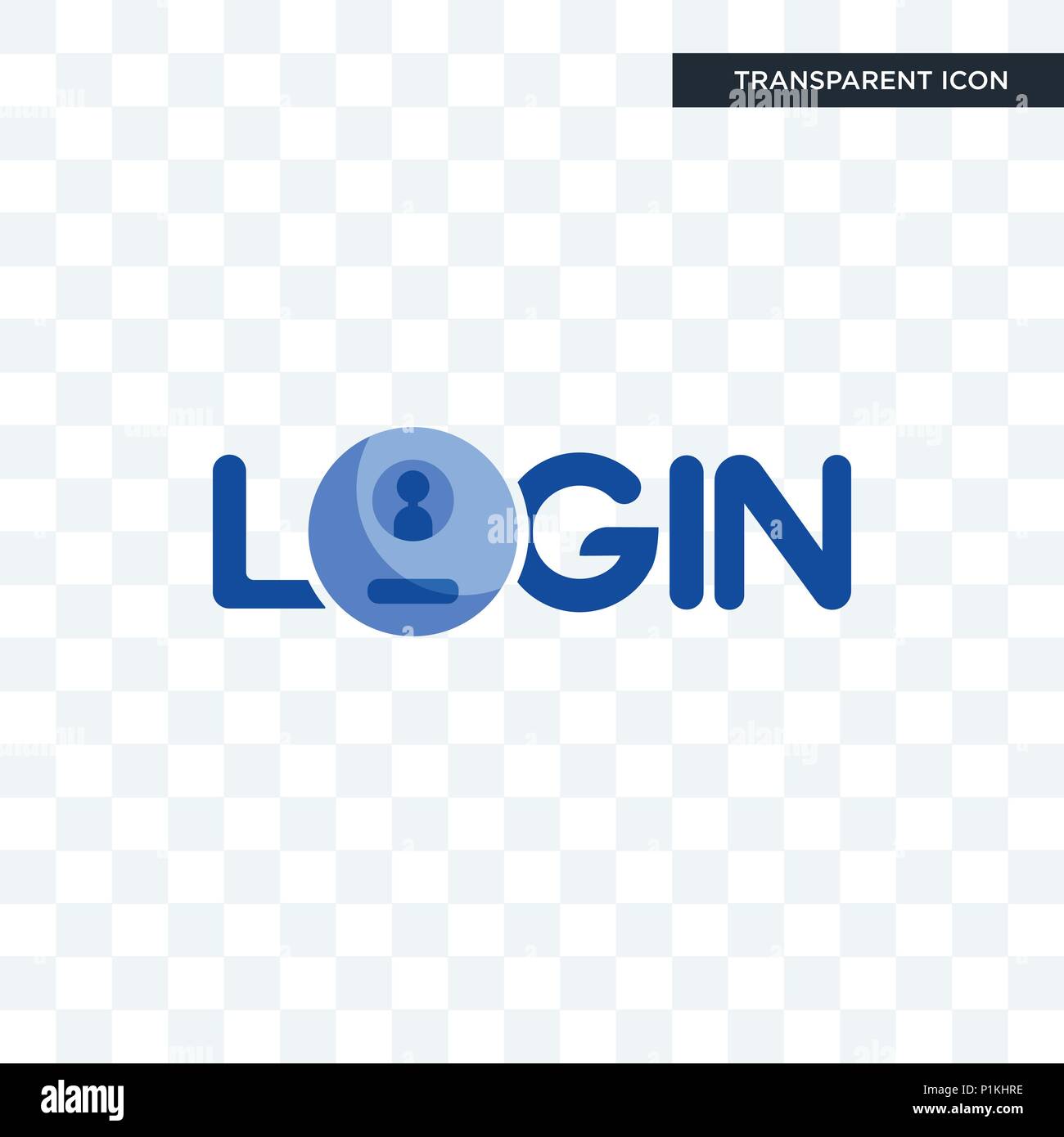 login vector icon isolated on transparent background, login logo concept Stock Vector