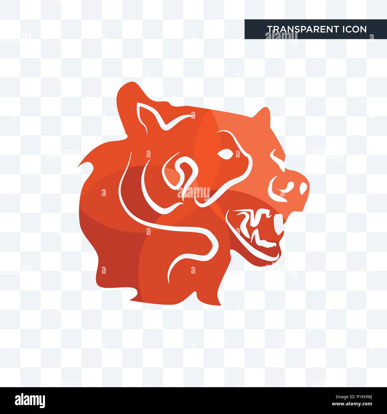 bear head vector icon isolated on transparent background, bear head