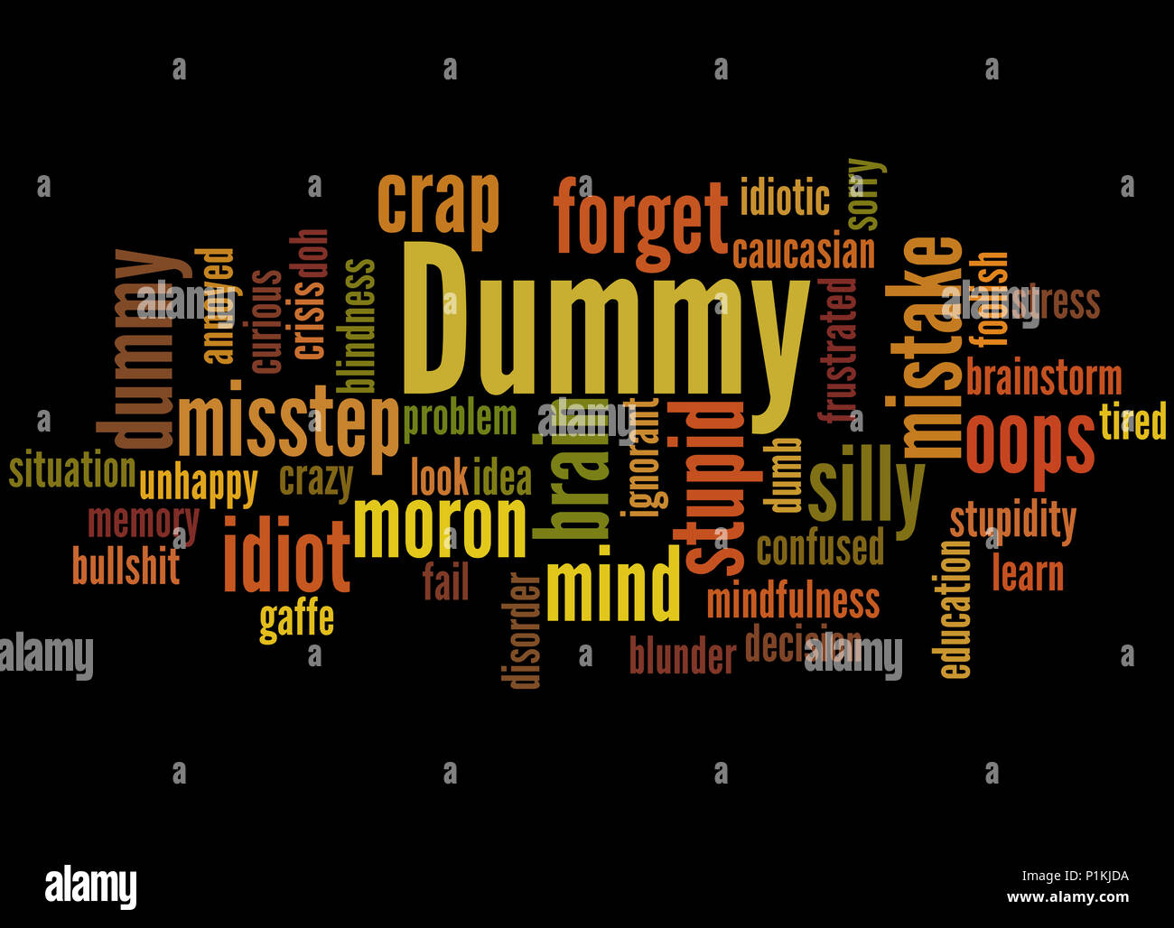 Dummy, word cloud concept on black background Stock Photo Alamy